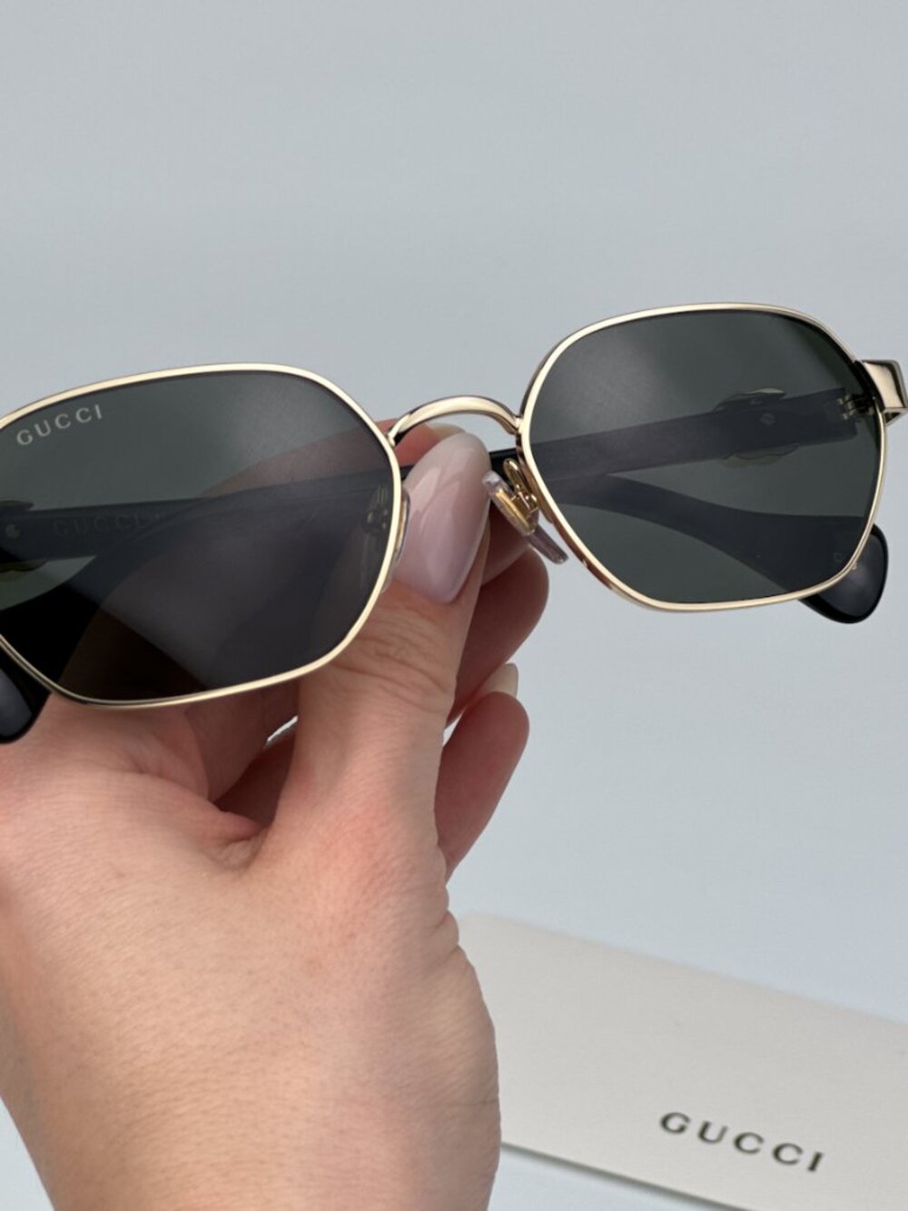 GUCCI GG1593S 001 GOLD GEOMETRIC UNISEX SUNGLASSES